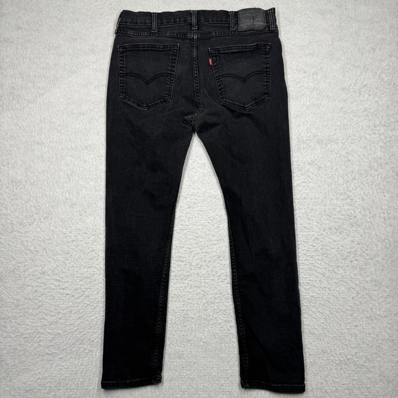 Levi's 512 Distressed Jeans Black Grunge Denim Straight Leg Men's Size 38x32 - Picture 12 of 15
